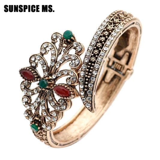Women's Antique Gold Cuff Bangle Bracelet