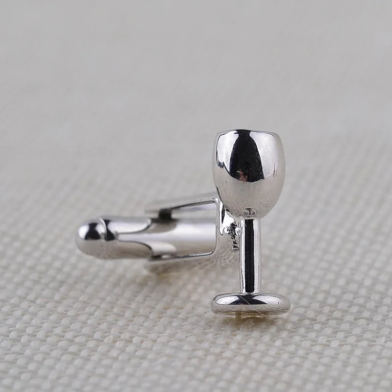 Wine Bottle Enamel Cufflinks Men Gift