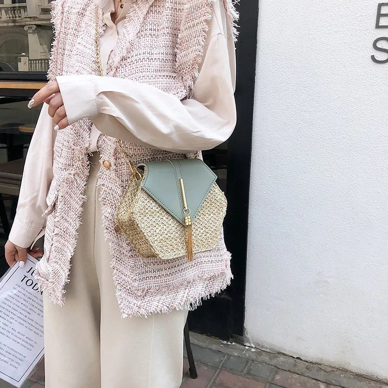 Rattan Woven Bohemian Shoulder Bag