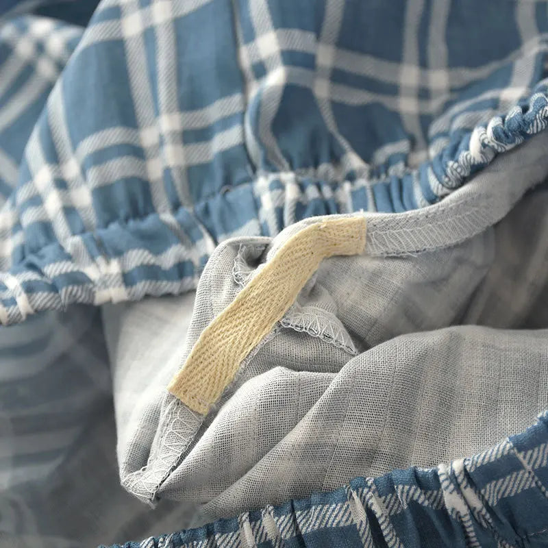 Cotton Plaid Men Pajama Set