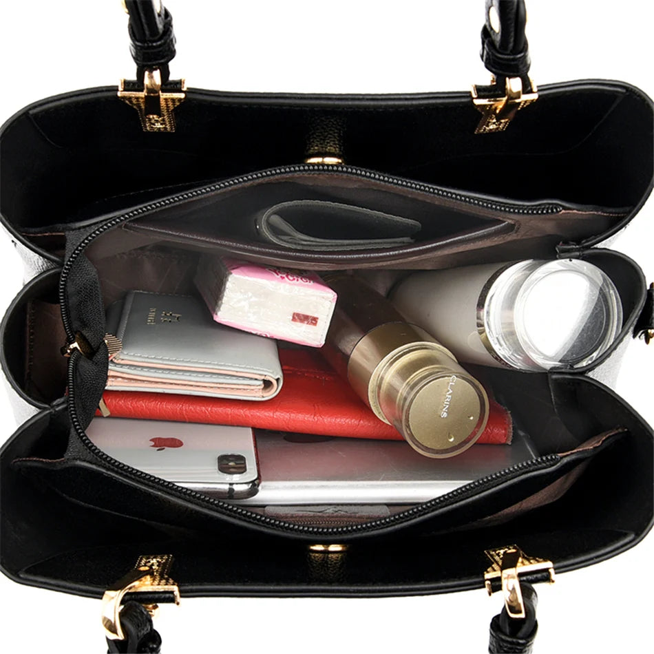 Women's Luxury Leather Tote Crossbody Bag