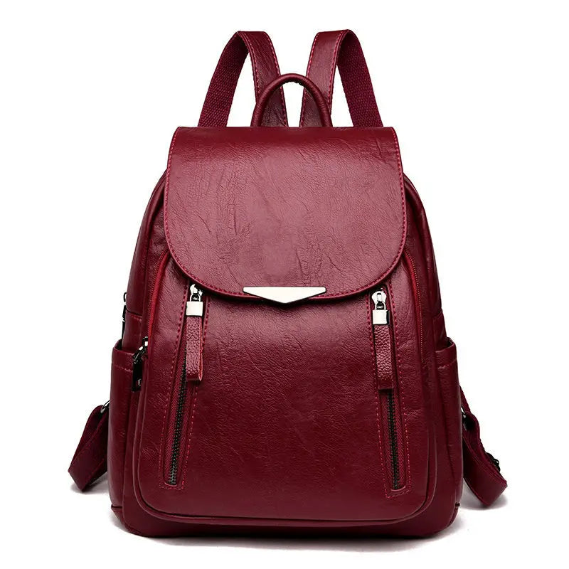 PU Leather School Backpack