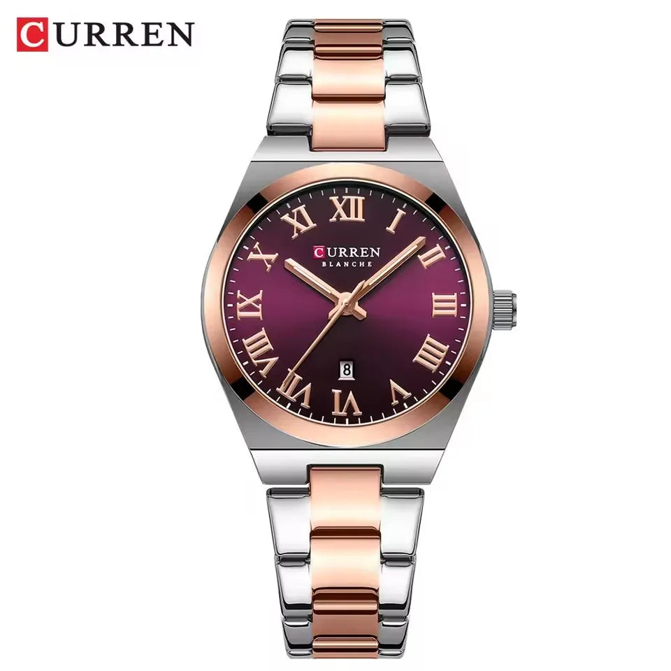 CURREN Women's Waterproof Steel Quartz Watch