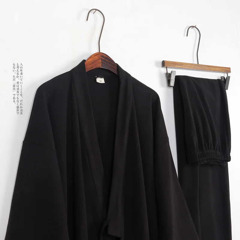 Men's Japanese Kimono Cotton Pajama Set