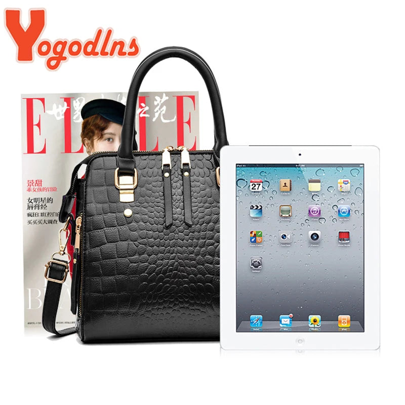 Crocodile Tassel PU Shoulder Bag