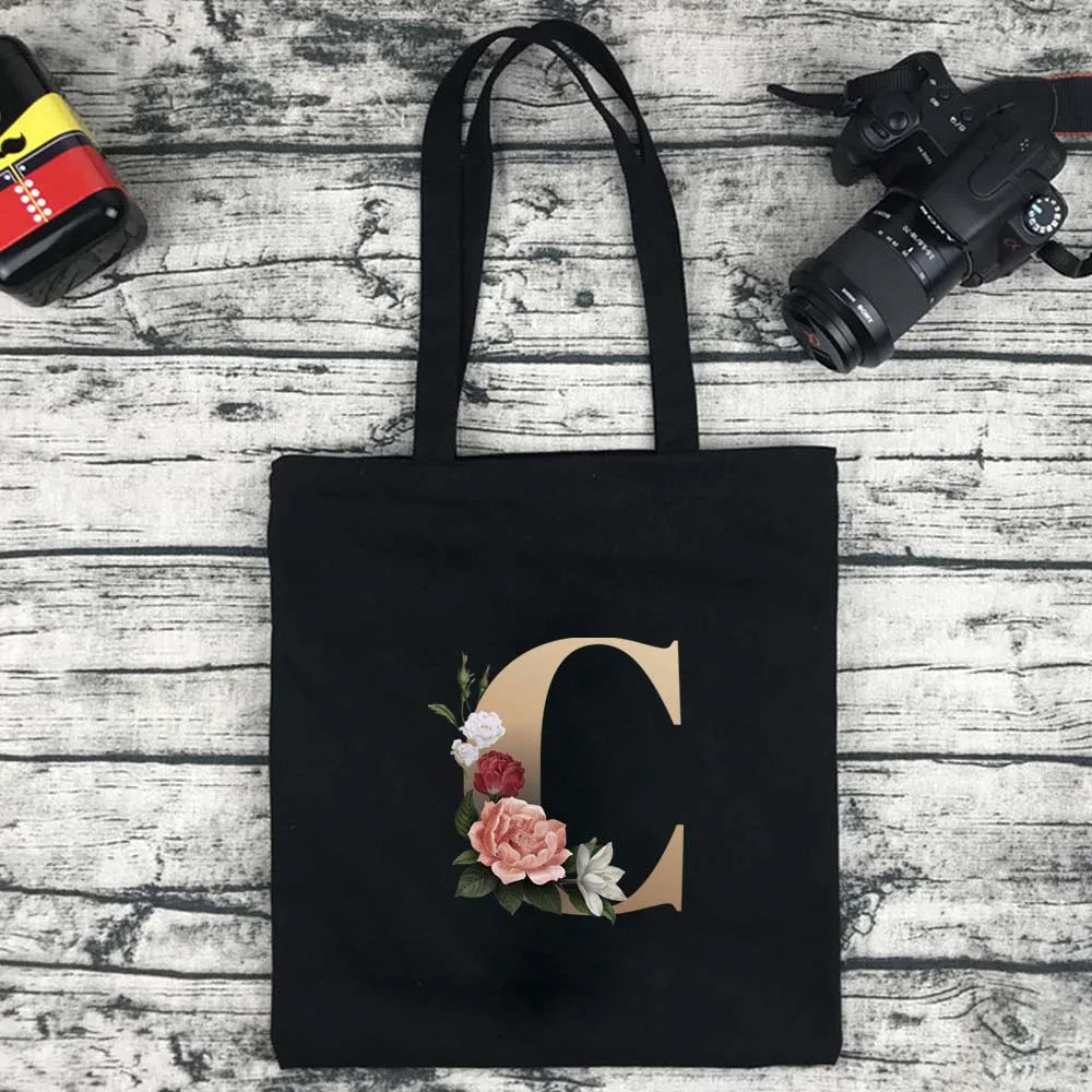 Foldable Letter Tote Shoulder Bag