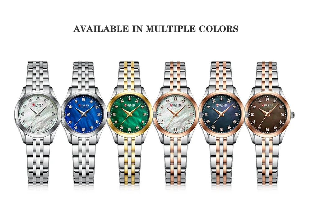 CURREN Women's Diamond Luminous Steel Watch