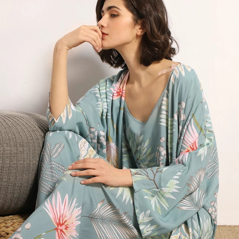 Women's 3-Piece Cartoon Pajama Set