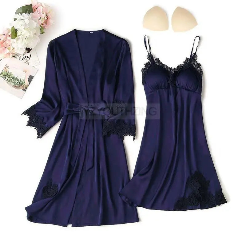 Lace Satin Women Pajama Set