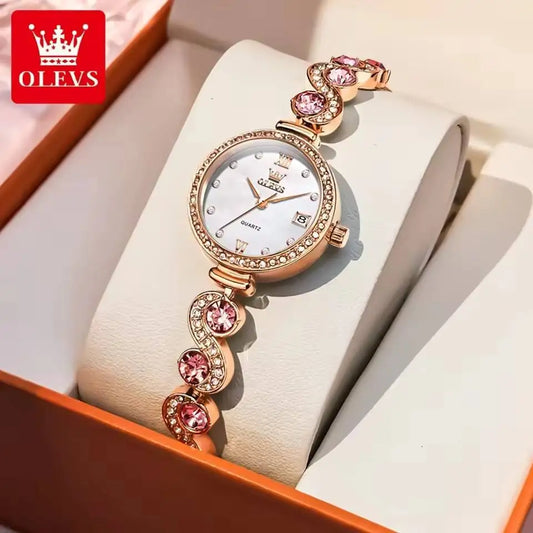 OLEVS Women's Pearl Quartz Bracelet Watch