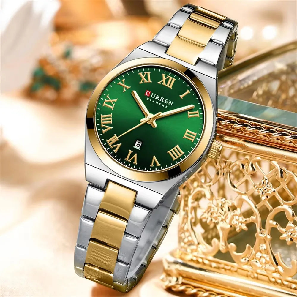 CURREN Women's Waterproof Steel Quartz Watch