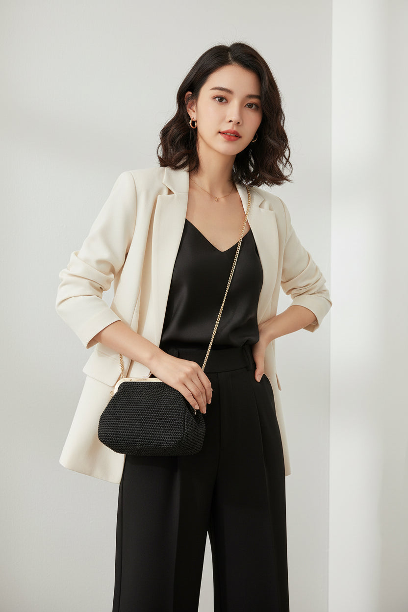 Women's Straw Boho Crossbody Bag