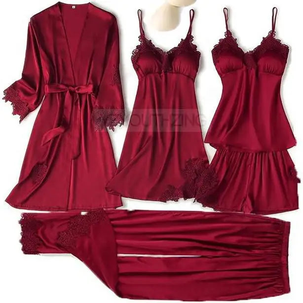 Lace Satin Women Pajama Set