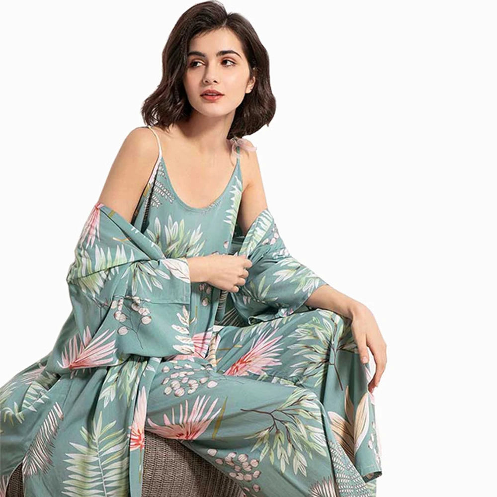 Women's 3-Piece Cartoon Pajama Set