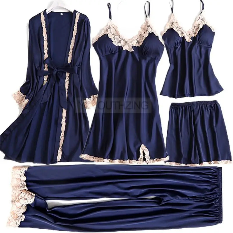 Lace Satin Women Pajama Set