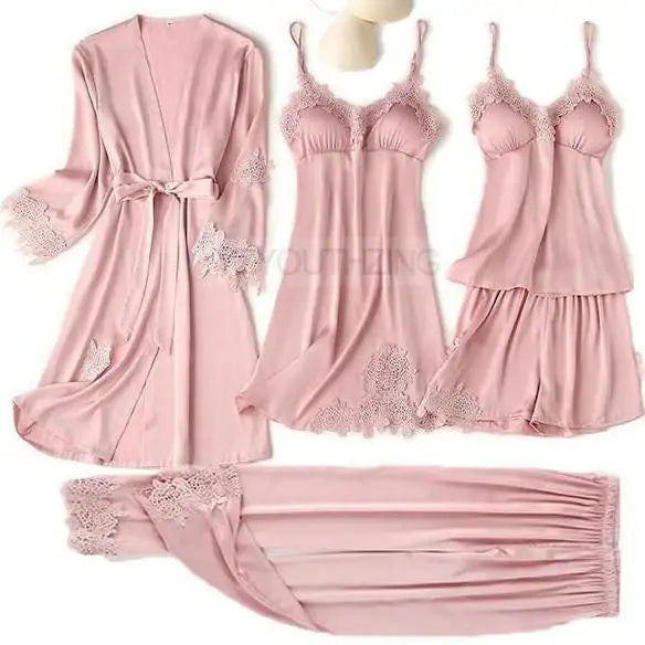 Lace Satin Women Pajama Set