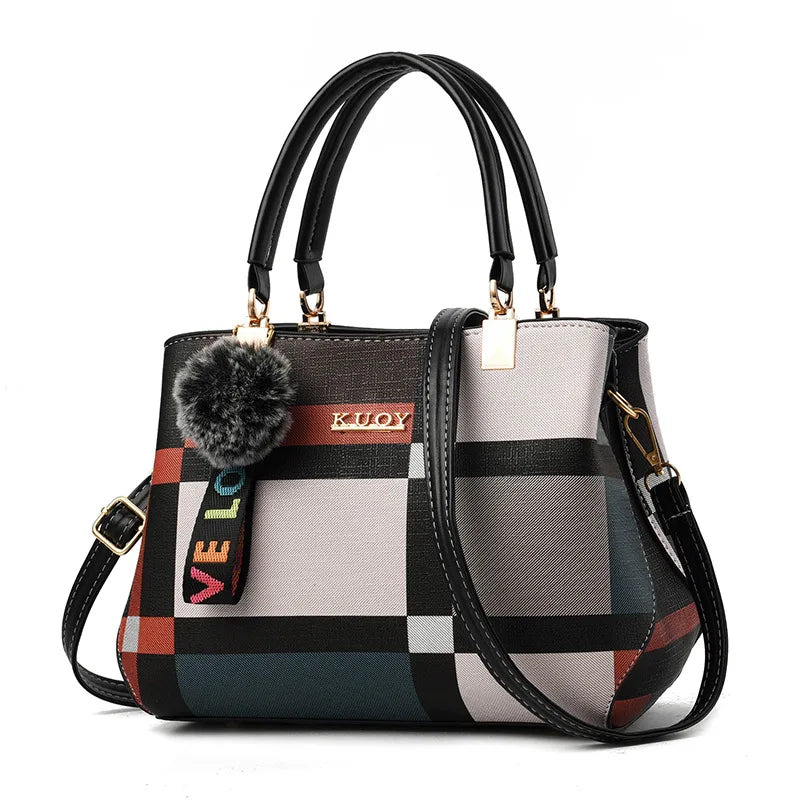 Plaid PU Leather Crossbody Bag