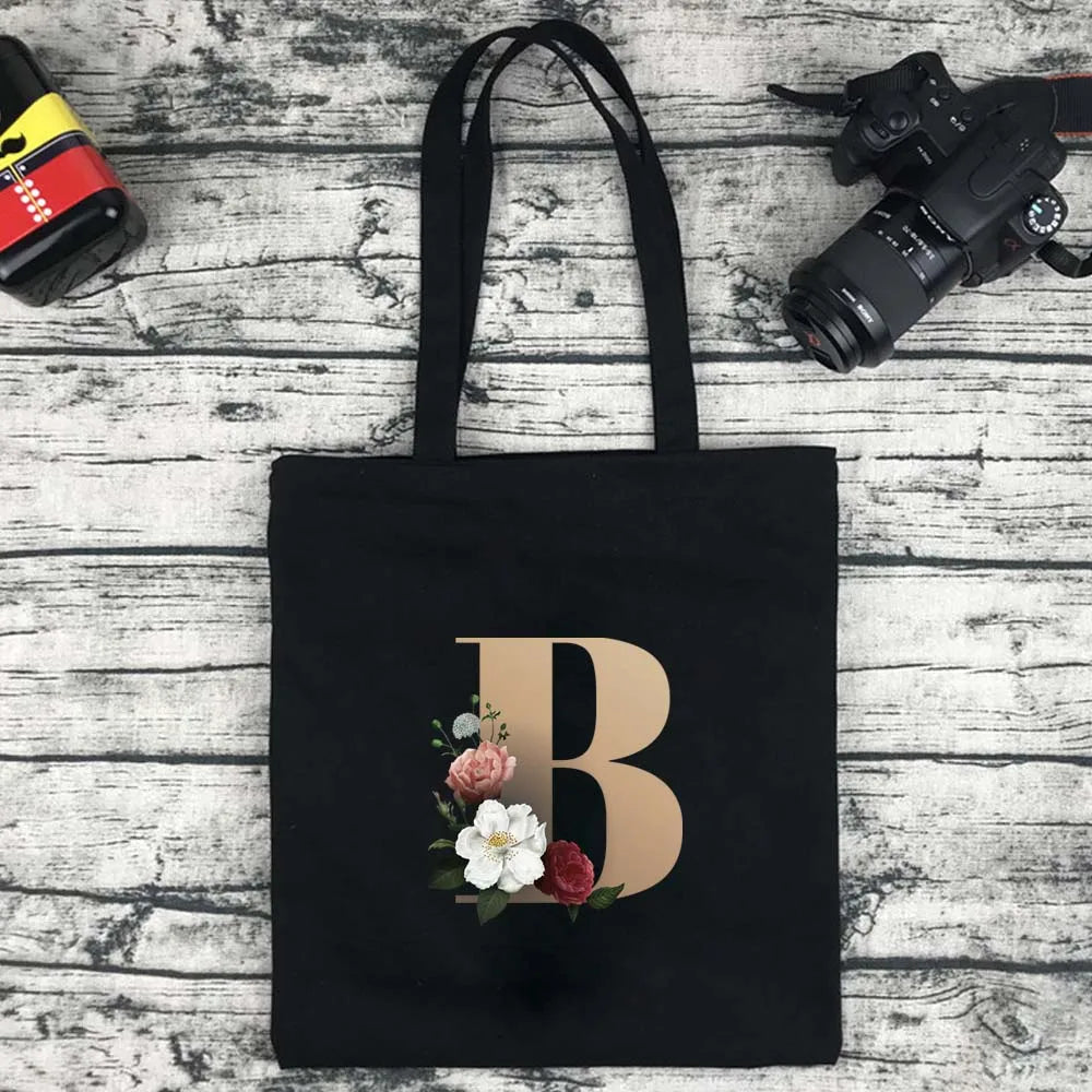Foldable Letter Tote Shoulder Bag