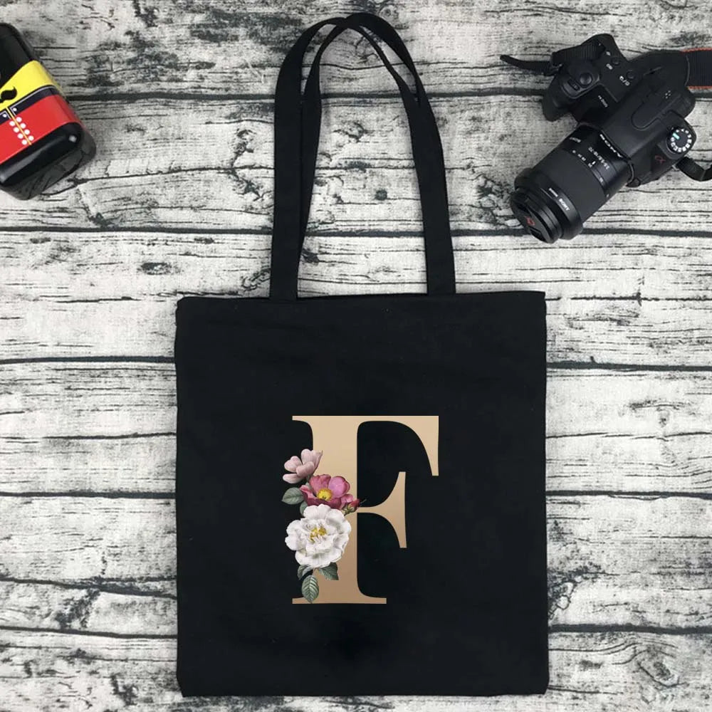 Foldable Letter Tote Shoulder Bag