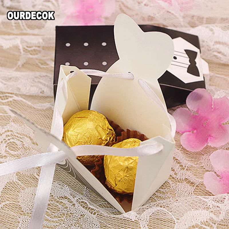 Elegant Candy Box Wedding Favor Ribbon 100 Pcs