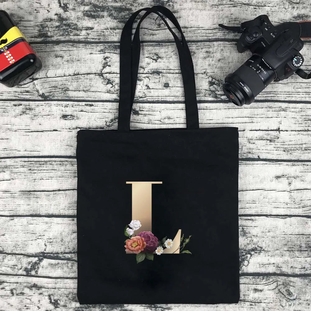 Foldable Letter Tote Shoulder Bag