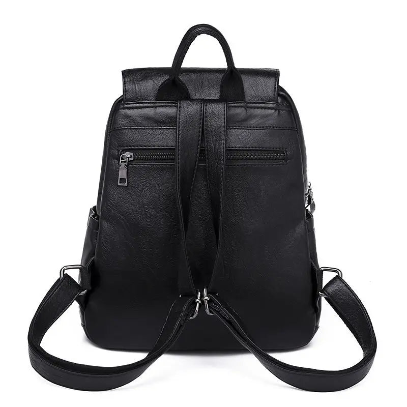 PU Leather School Backpack
