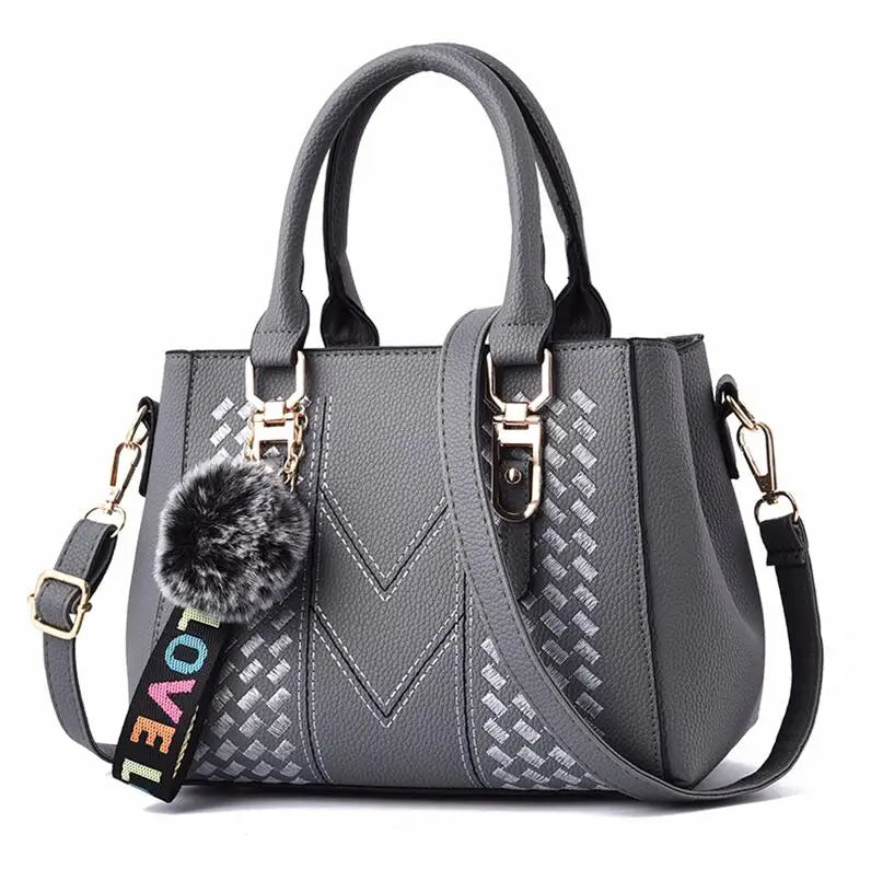 Embroidery Leather Messenger Bag