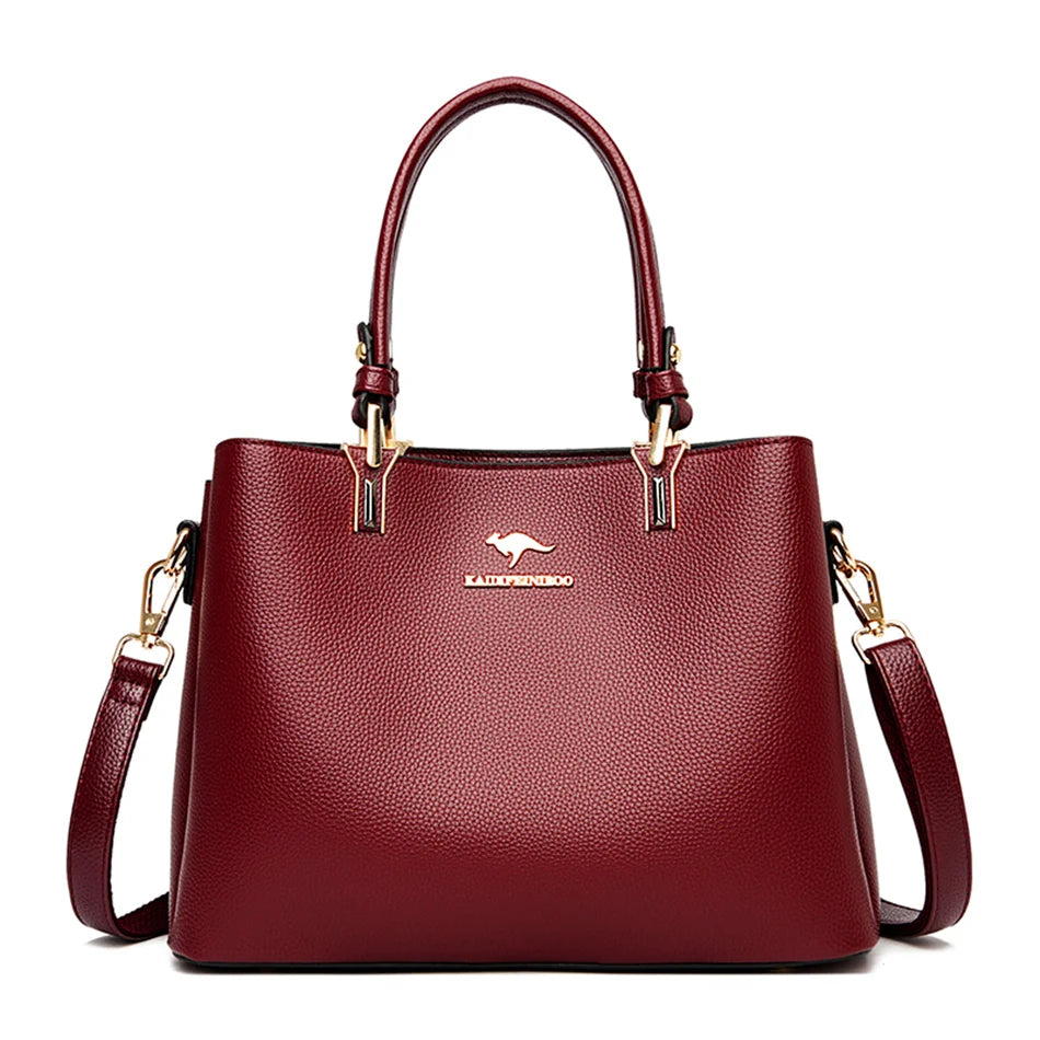 Women's Luxury Leather Tote Crossbody Bag