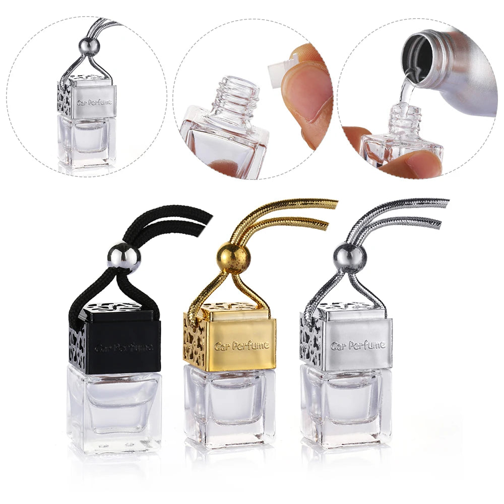 Hanging Glass Perfume Bottle Car Decor