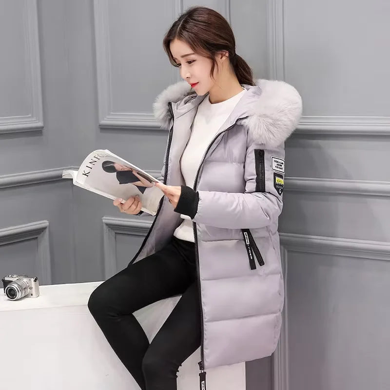 Mid-Length Fur Collar Parka