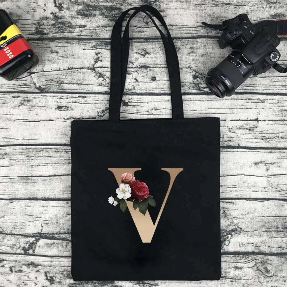 Foldable Letter Tote Shoulder Bag