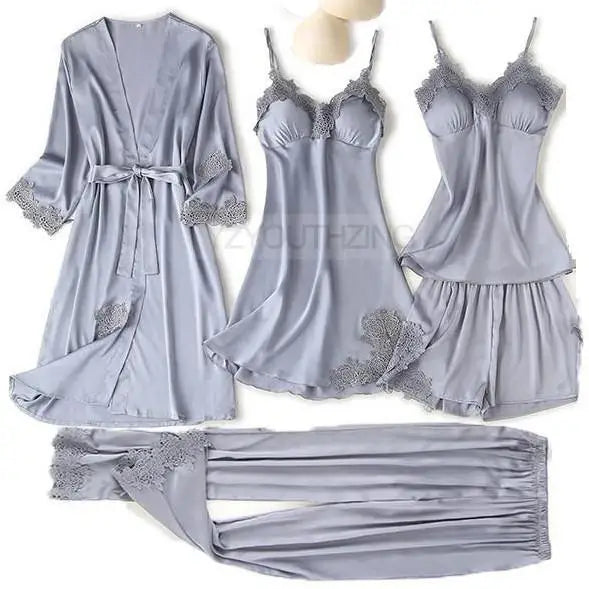 Lace Satin Women Pajama Set