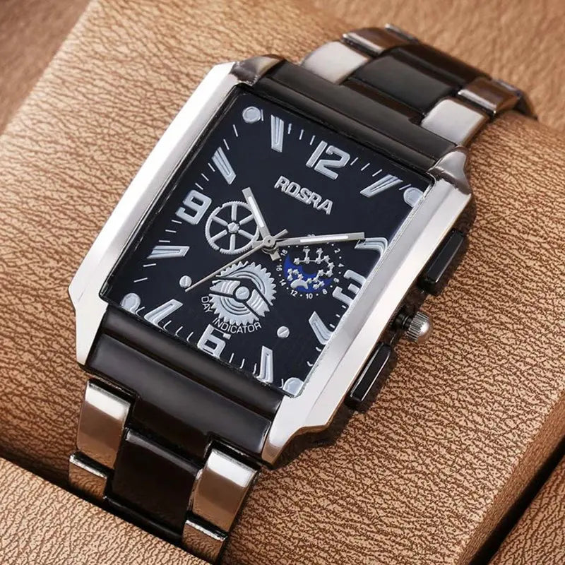 Rectangle Dial Men's Quartz Watch