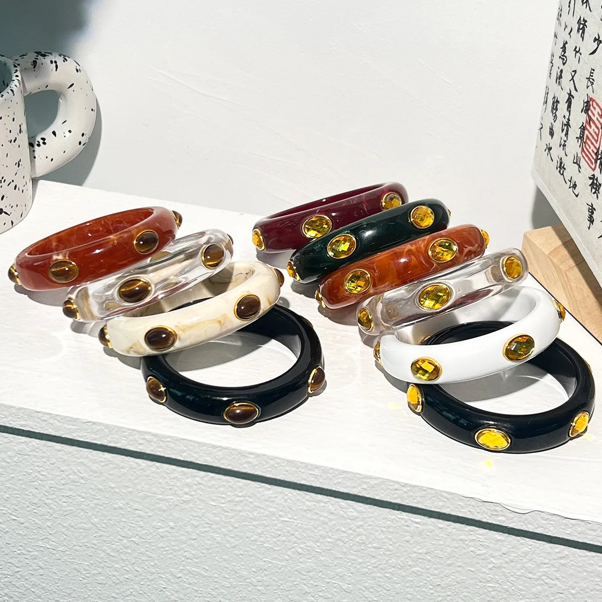 Tiger Eye Resin Cuff Bracelet