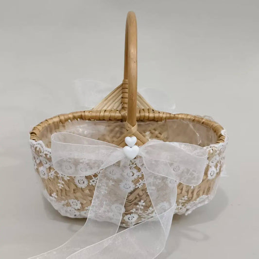 Flower Girl Bridesmaid Basket Wedding Gift