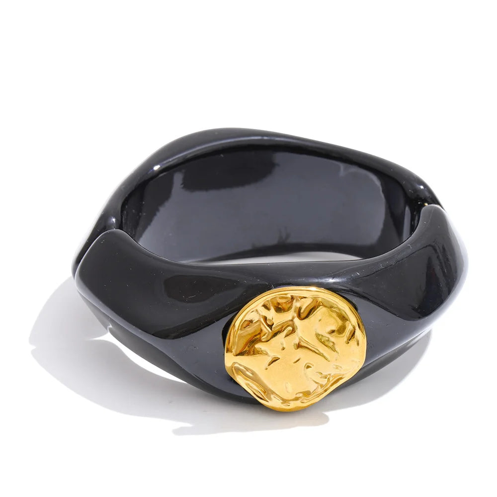 Resin Wide Bangle Bracelet