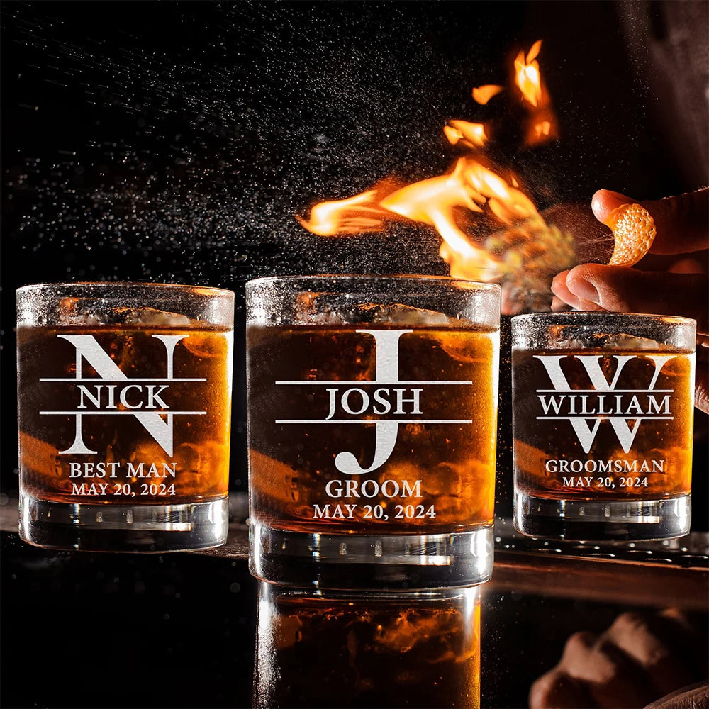 Engraved Whiskey Glass Groomsman Wedding Gift
