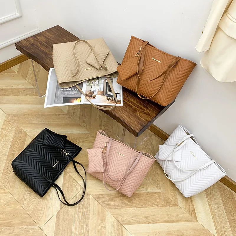 Wavy Grain Large Tote Bag