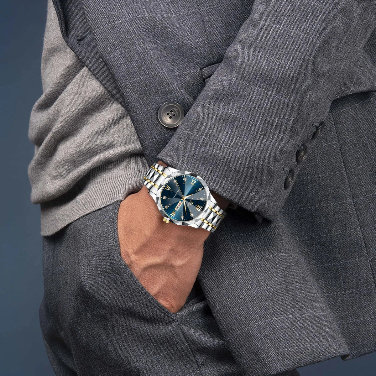 Diamond Dual Calendar Quartz Watch