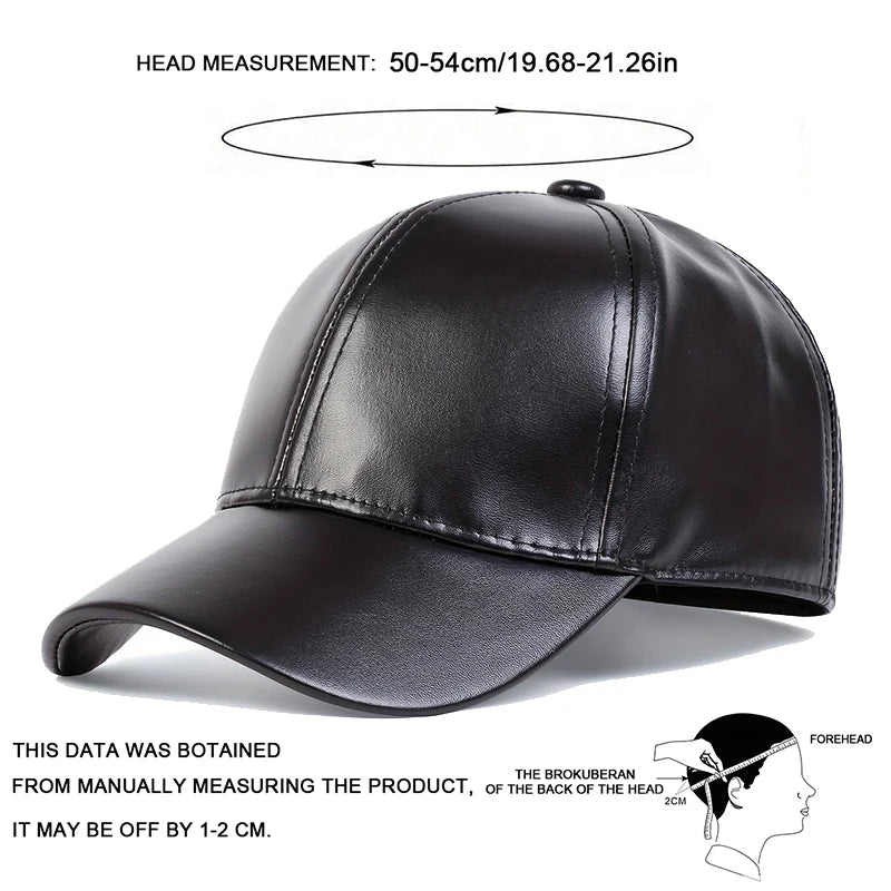 Kids Leather Baseball Cap