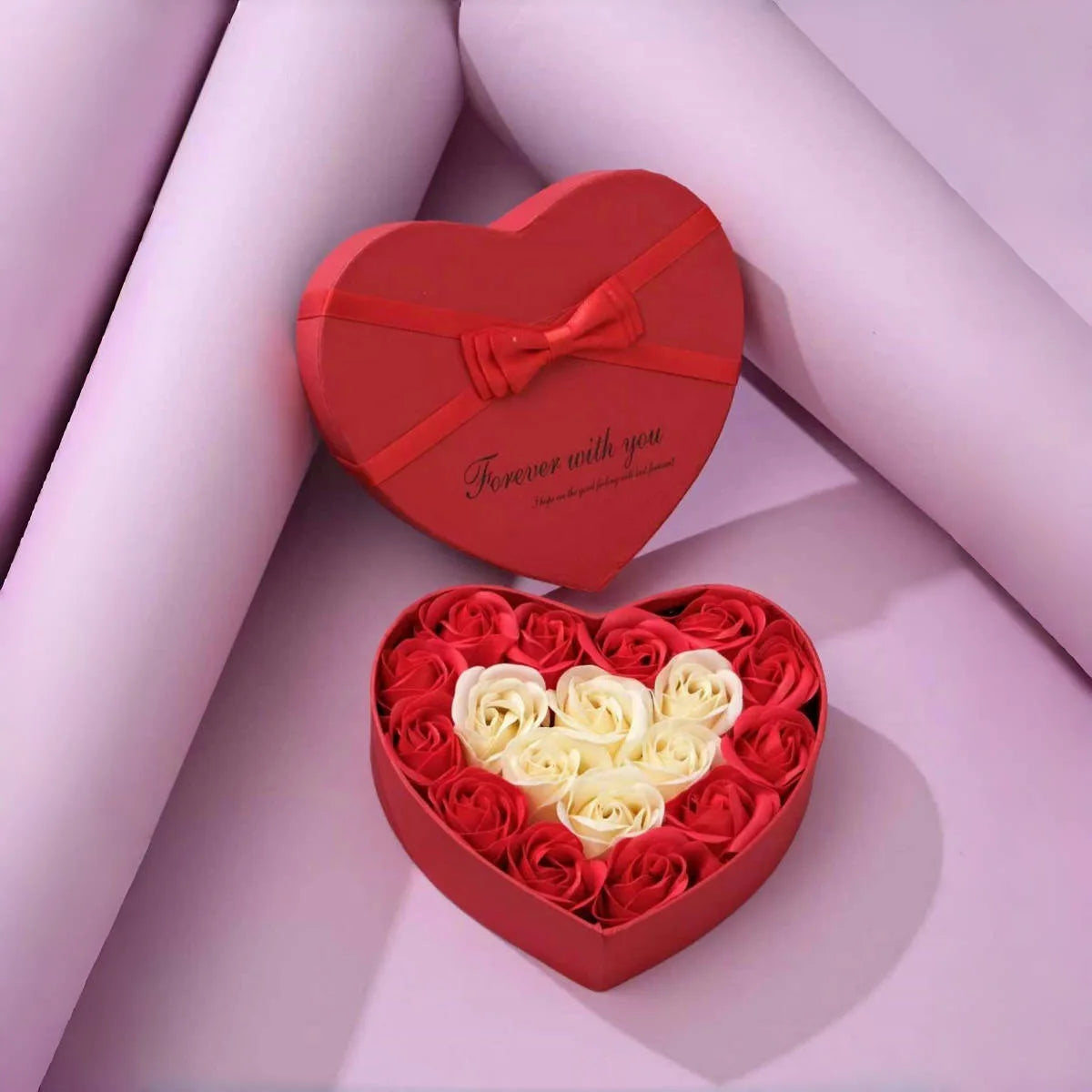 Artificial Rose Gift Box Bear Valentine