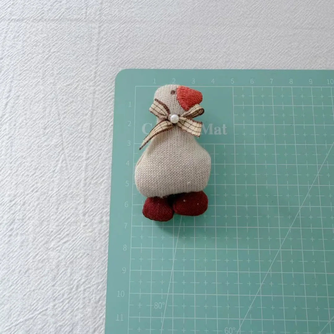 Bear Cat Fabric Brooch Handcrafted Pin
