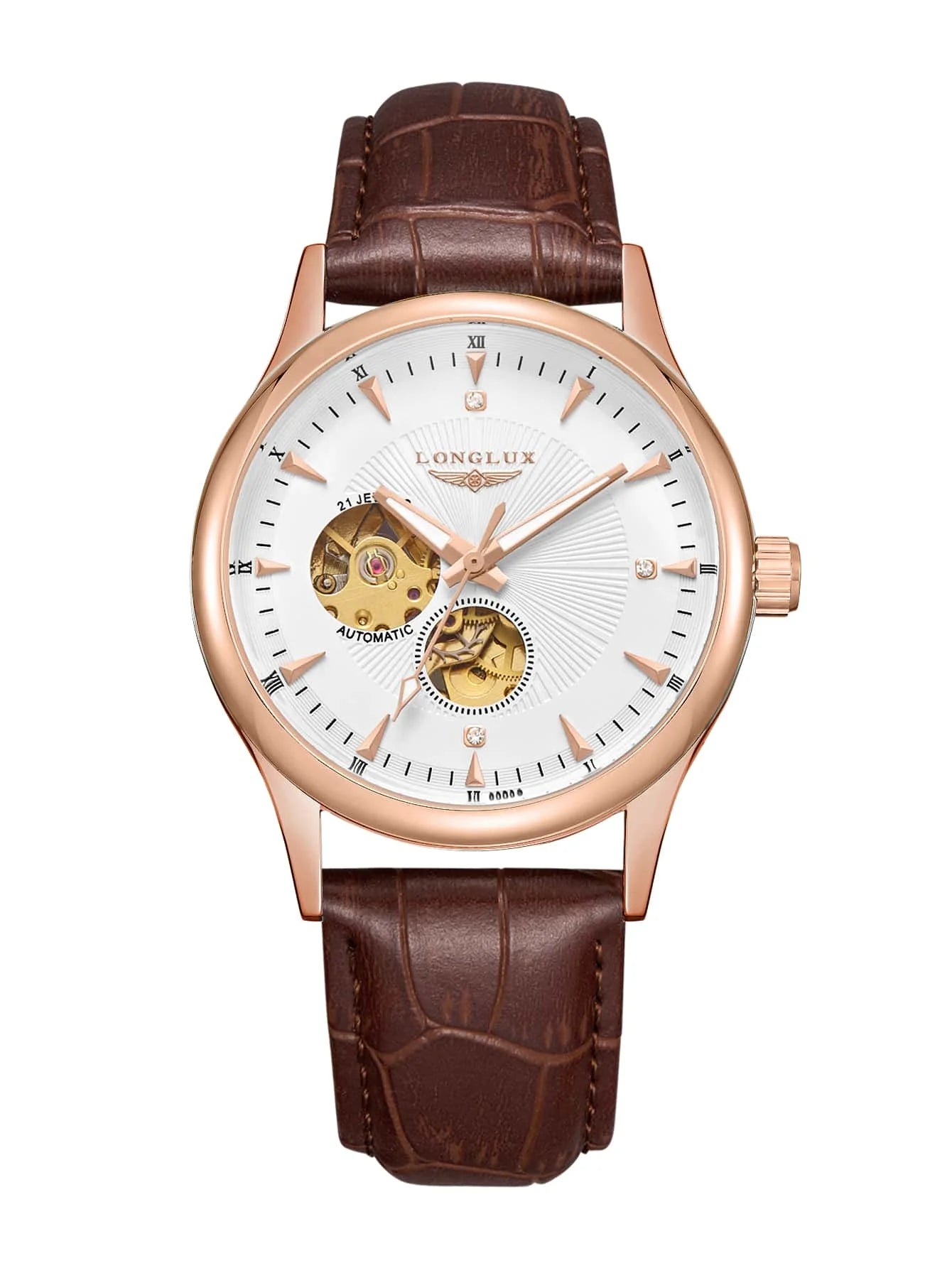 Skeleton Mechanical Leather Men's Watch