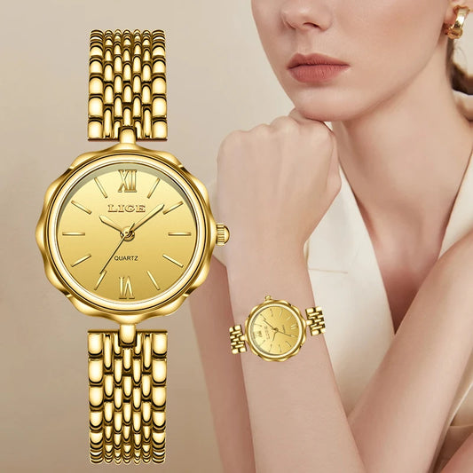 LIGE Small Dial Steel Ladies Watch