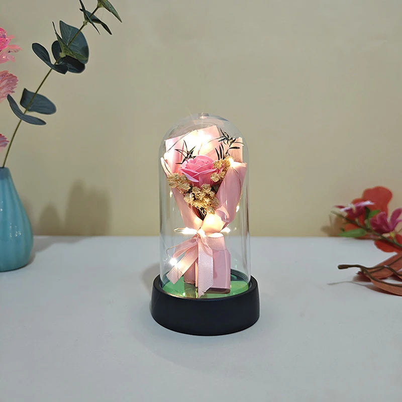 Eternal Rose LED Acrylic Soap Flower Set