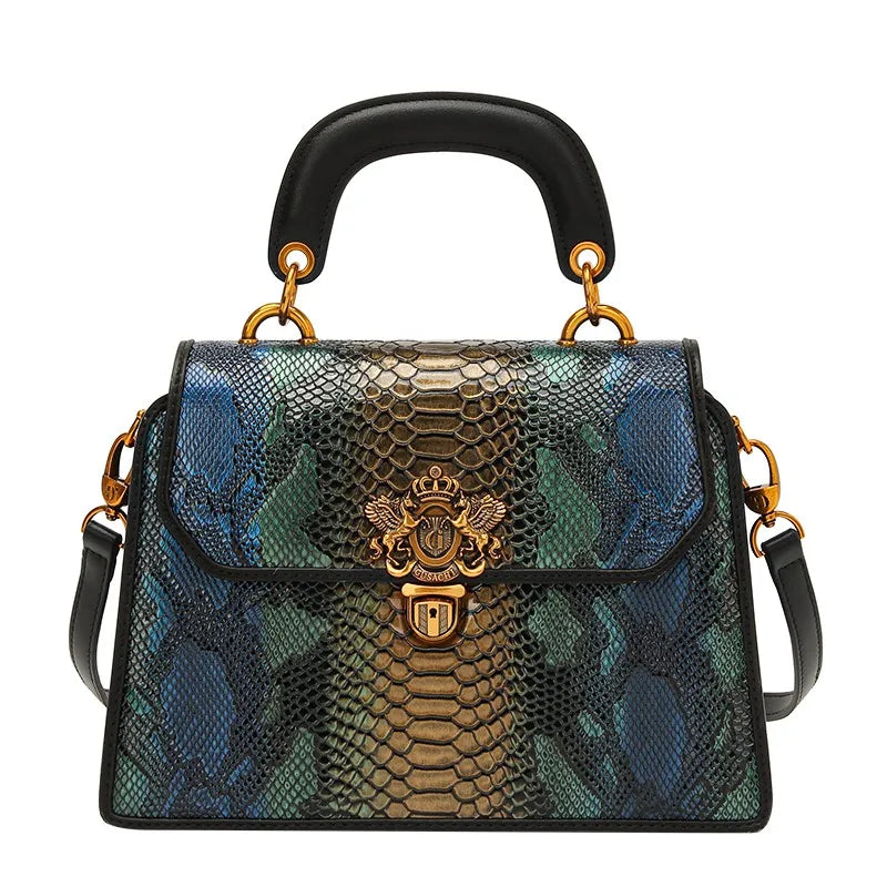 Women's Contrast Color Square Crossbody Bag
