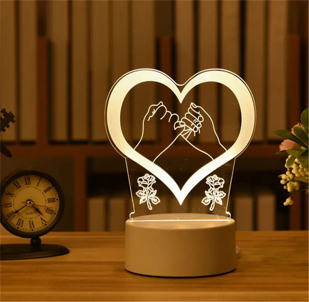 3D Acrylic Neon Sign LED Night Light USB