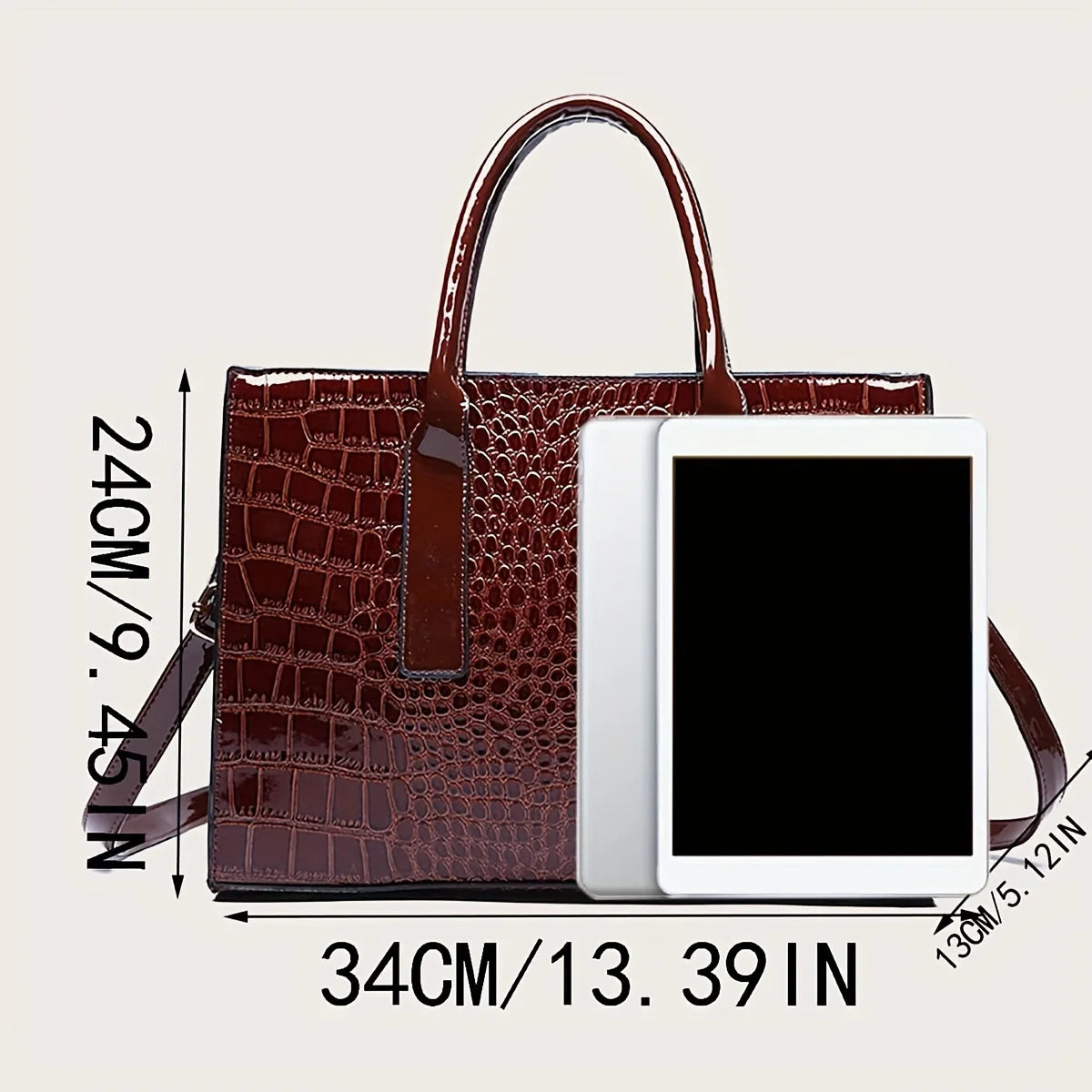 Women's Large Capacity Zipper Tote Bag