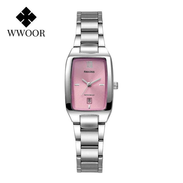 WWOOR Square Gold Steel Watch