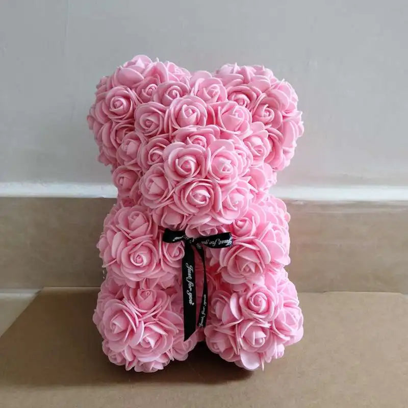 Rose Bear with Simulated Flowers